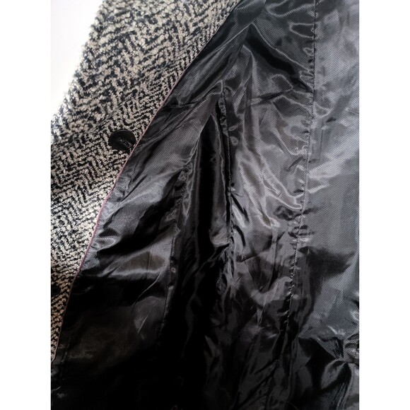 Calvin Klein Herringbone Double Breasted Wool Blend Belt Tweed Pea Coat Size 16 - Picture 4 of 8